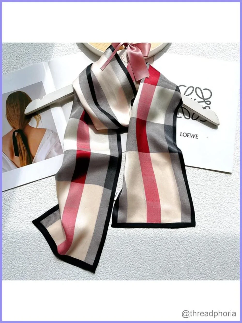 100% Mulberry Silk Scarf for Women 59”x6.3” Long Neck Head Shoulder Wrap